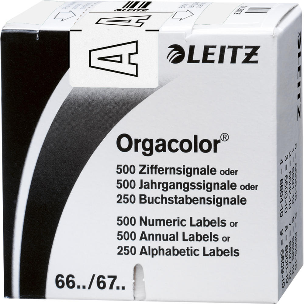 Leitz Buchstabensignal Orgacolor 66101000 A weiß