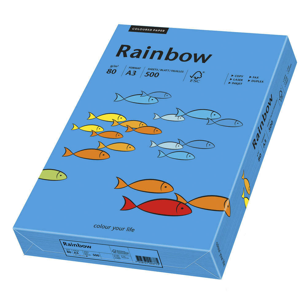Rainbow Kopierpapier 88042764 A3 80g intensivblau