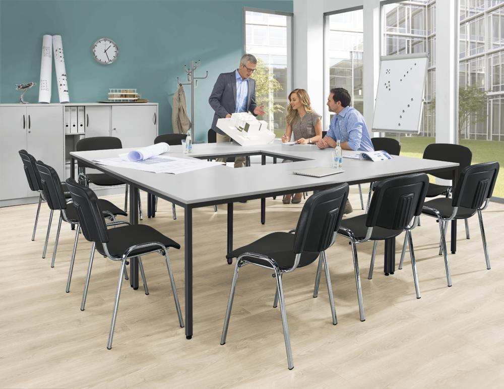 SET-ANGEBOT Besprechungstische BASE MODUL + ISO Stühle | Anthrazit