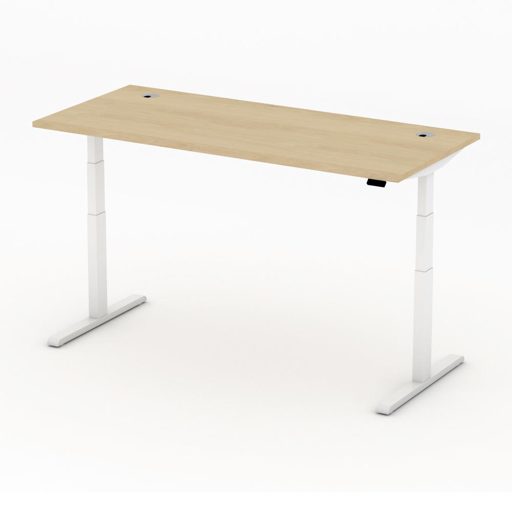 Höhenverstellbarer Schreibtisch PRO MULTI MODUL | Buchedekor | 1800 | Weiß