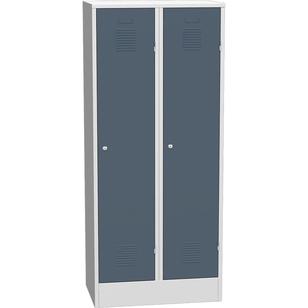 Garderoben-Stahlspind Delta PROTECT | Blaugrau RAL 7031 | 400 | Zylinderschloss