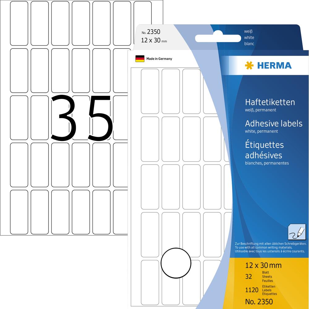 HERMA Vielzwecketikett 2350 12x30mm Papier weiß