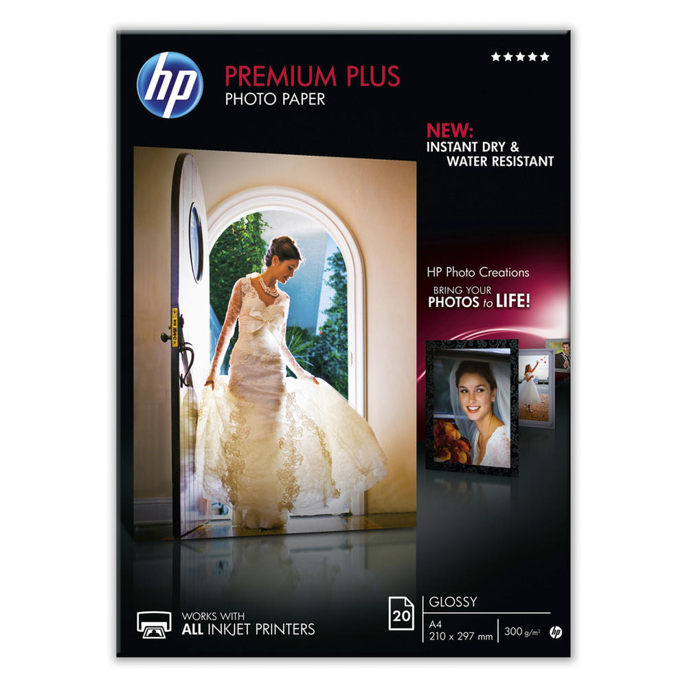 HP Fotopapier Premium Plus CR672A DIN A4 300g weiß