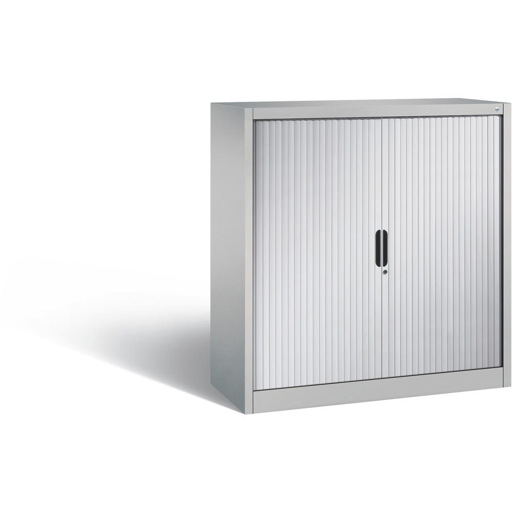 Stahl-Rollladenschrank | Alusilber RAL 9006 | 1200 | Rollladenanschlag Mitte | 1230 mm (3 OH)