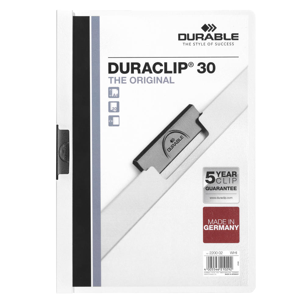 DURABLE Klemmmappe DURACLIP 30 220002 DIN A4