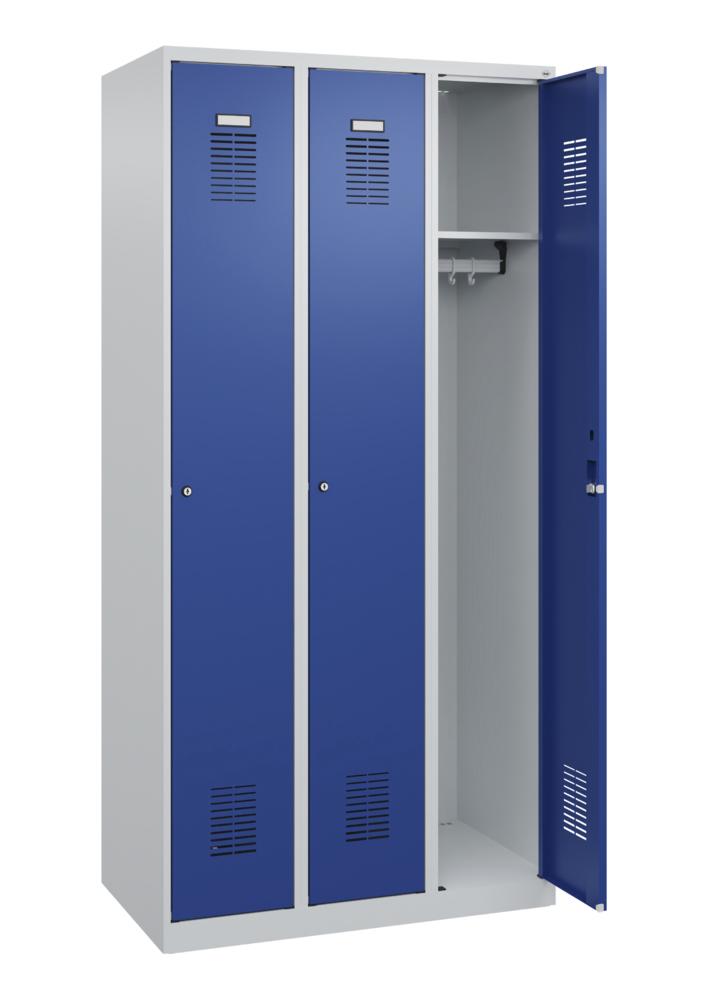 Garderobenspind Basic Plus | Enzianblau RAL 5010 | 3 | Zylinderschloss