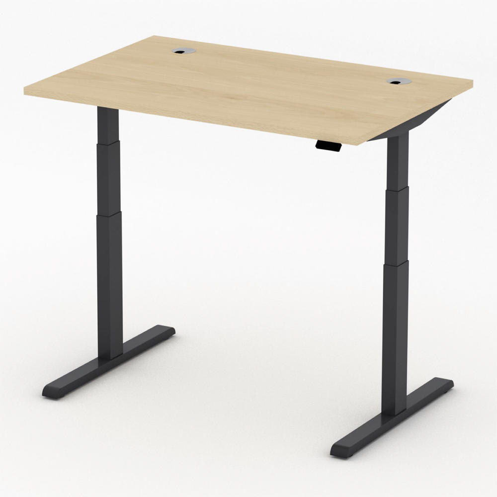 Höhenverstellbarer Schreibtisch PRO MULTI MODUL | Buchedekor | 1200 | Schwarz