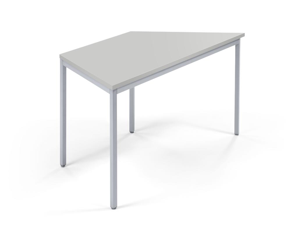 Konferenztisch MODUL | Lichtgrau | 1600 | 690 | Alusilber RAL 9006 | Trapez