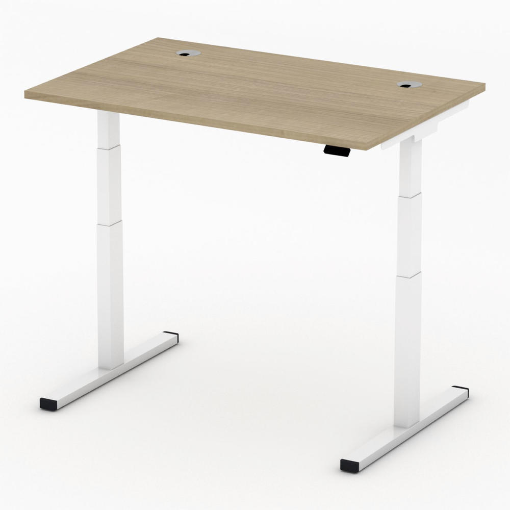 Höhenverstellbarer Schreibtisch MULTI MODUL-PRO | Nussdekor | 1200 | Weiß