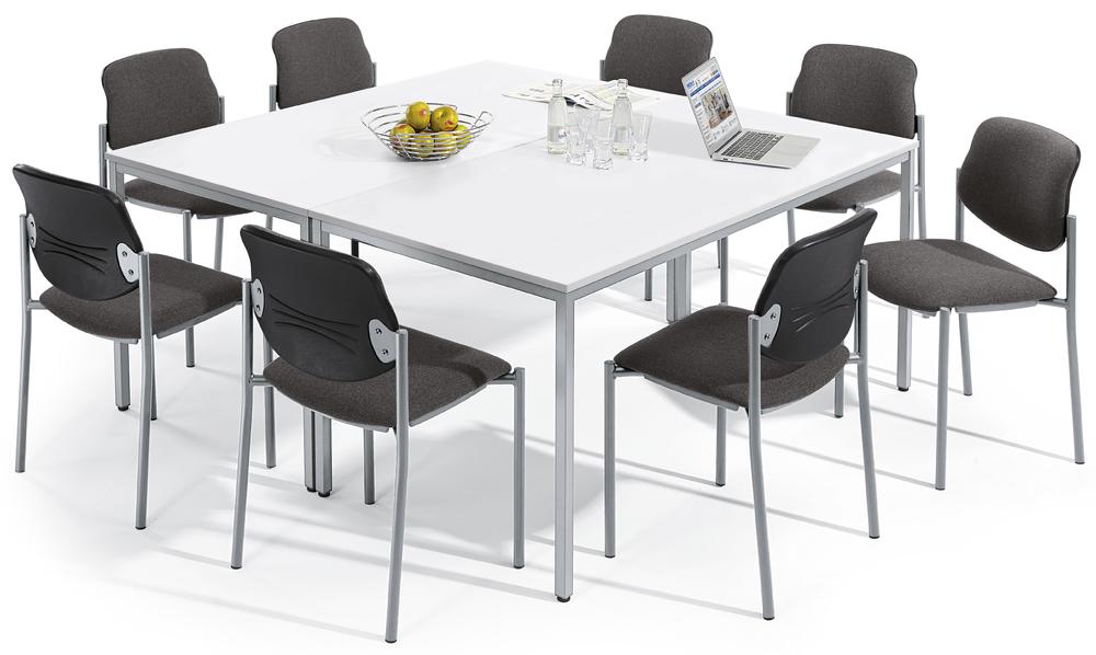SET-ANGEBOT Besprechungstische BASE MODUL | Weiß | Alusilber RAL 9006
