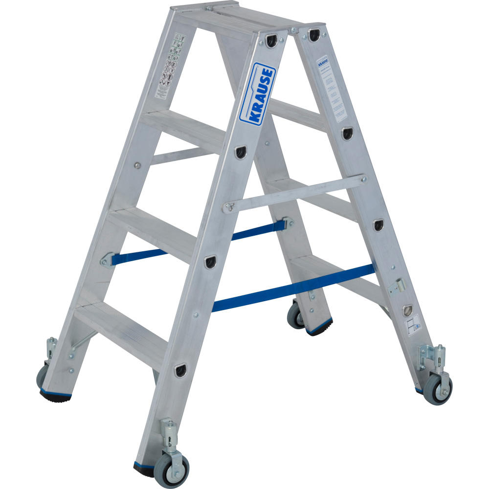 Stufen-Doppelleiter Stabilo fahrbar, 2 x 4 Stufen | 2480