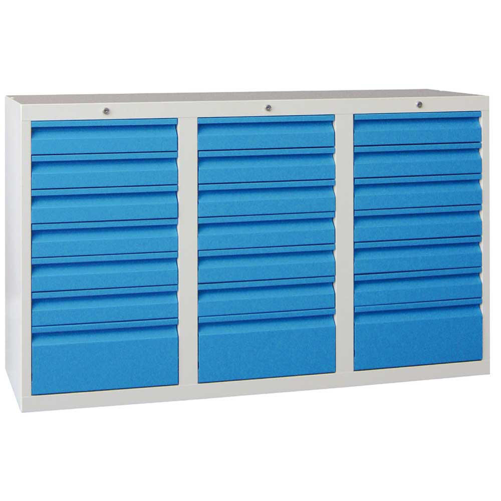 Schubladenschrank SB 300 | Lichtblau RAL 5012 | 1500 | 21 Schübe