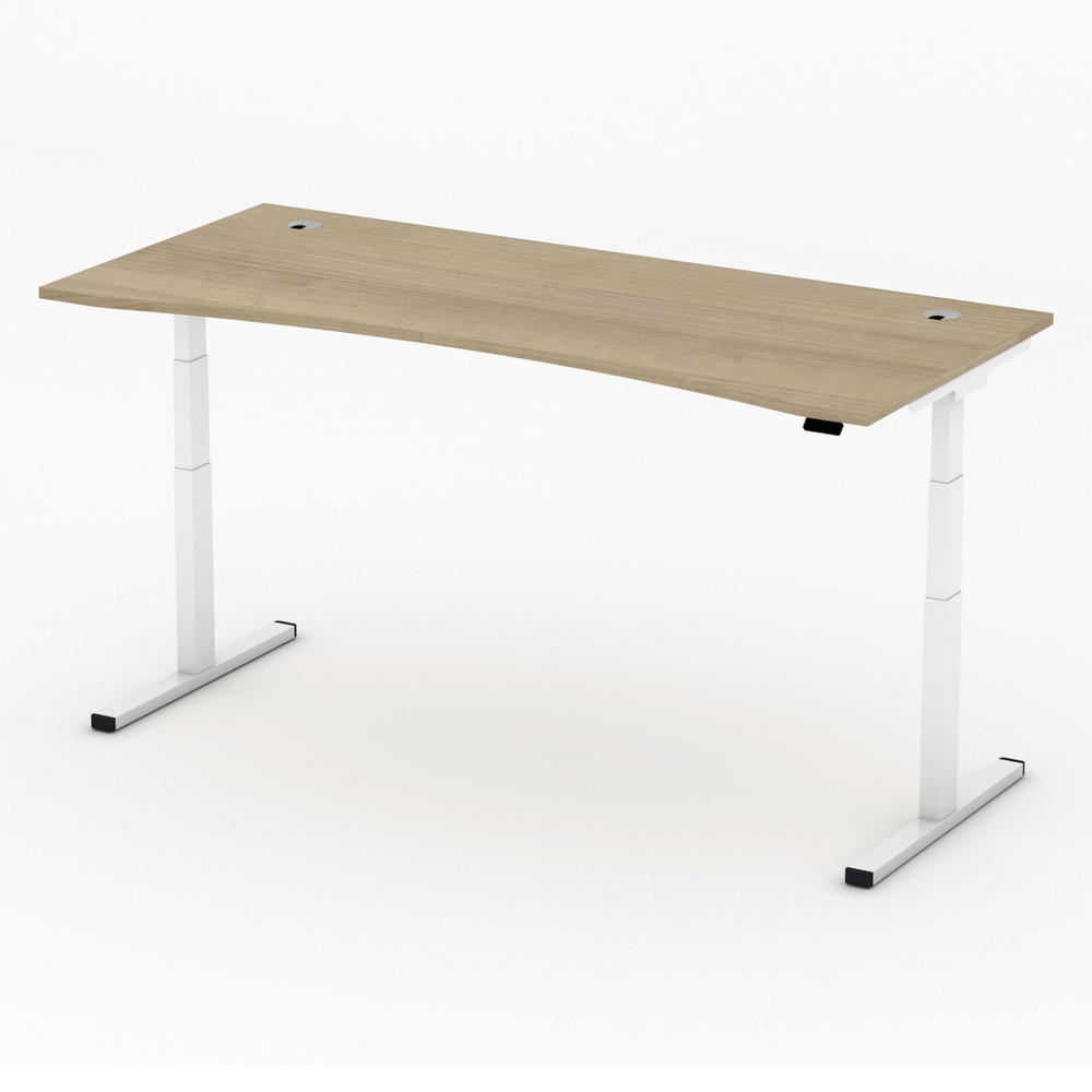Höhenverstellbarer Schreibtisch MULTI MODUL-PRO | Nussdekor | 1800 | Weiß