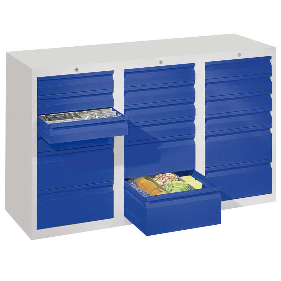 Schubladenschrank SB 300 | Lichtblau RAL 5012 | 1500 | 28 Schübe