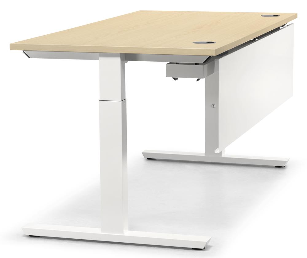 Schreibtisch T-Fuß PROFI MODUL | Ahorndekor | 1200 | Weiß