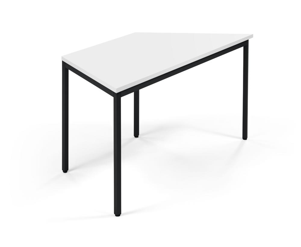 Konferenztisch PROFI MODUL | Weiß | 1600 | 690 | Tiefschwarz RAL 9005 | Trapez