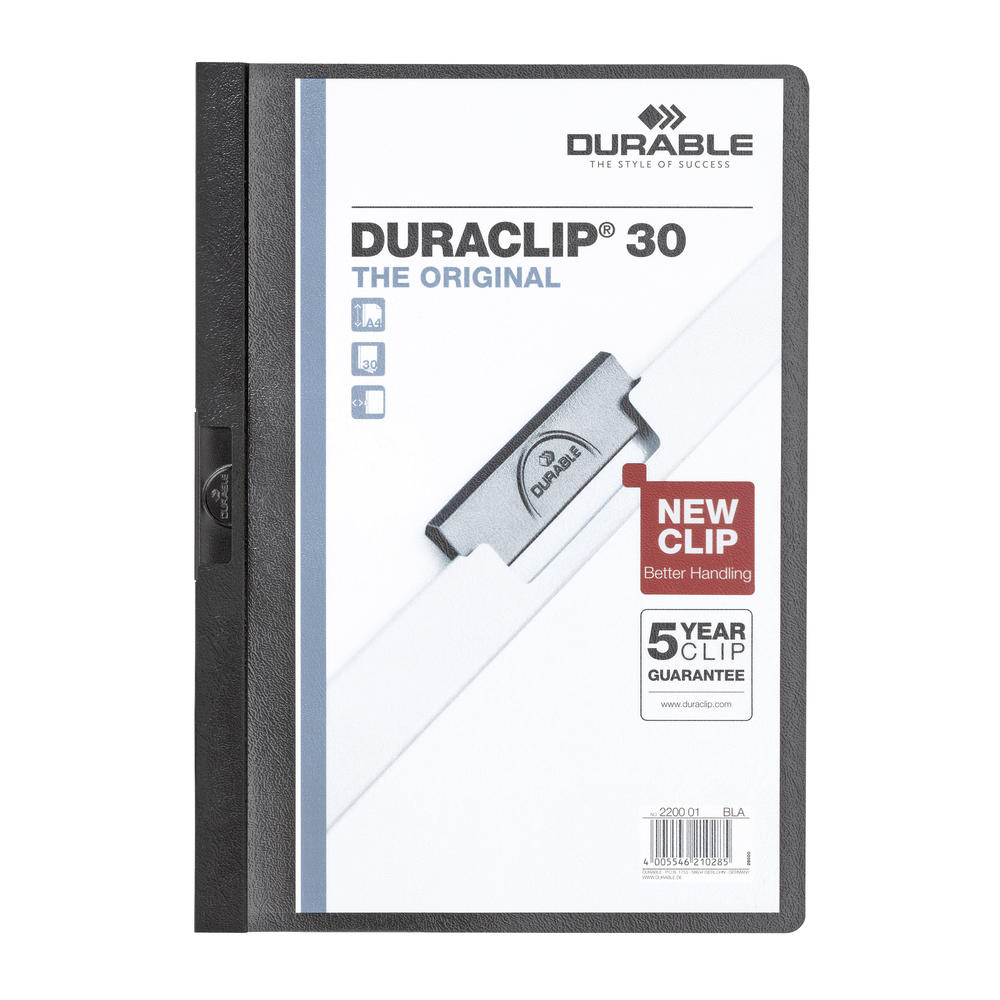 DURABLE Klemmmappe DURACLIP 30 220001 DIN A4