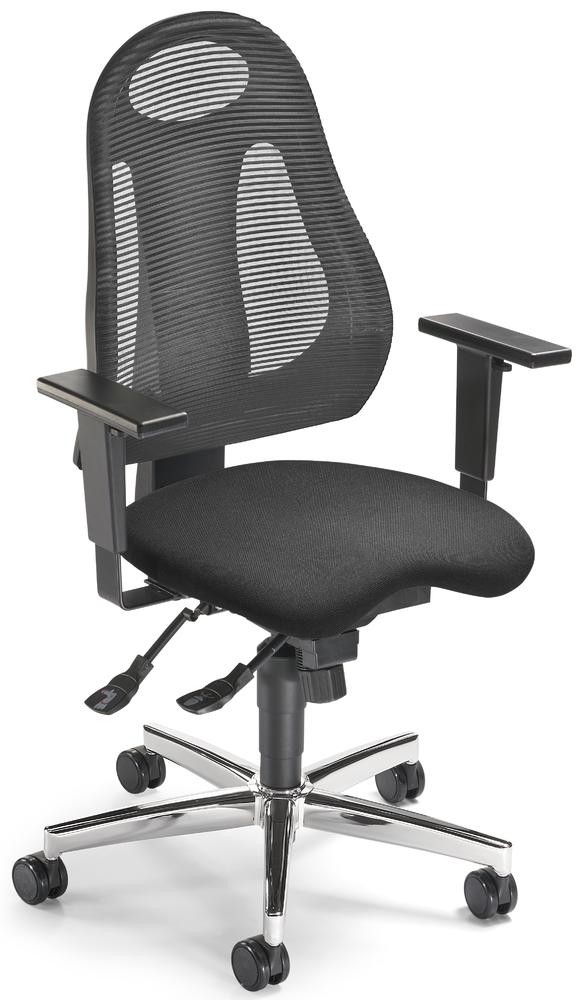 Bürostuhl SITNESS 65 NET mit Armlehnen | Schwarz/Dunkelgrau
