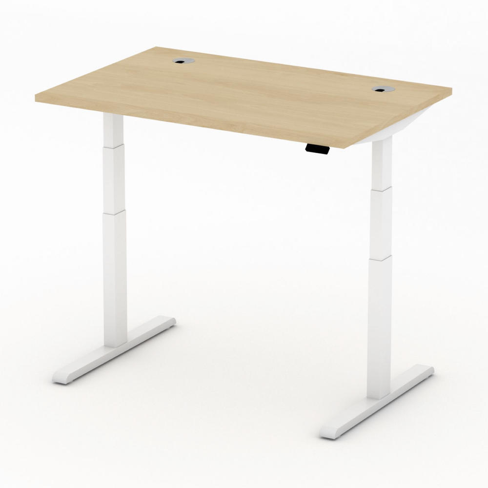 Höhenverstellbarer Schreibtisch PRO MULTI MODUL | Buchedekor | 1200 | Weiß