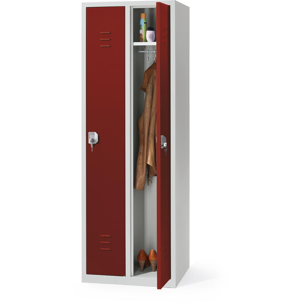 Garderoben-Stahlspind SYSTEM SP2 bodenstehend | Rubinrot RAL 3003 | Bodenstehend | 300 | Zylinderschloss