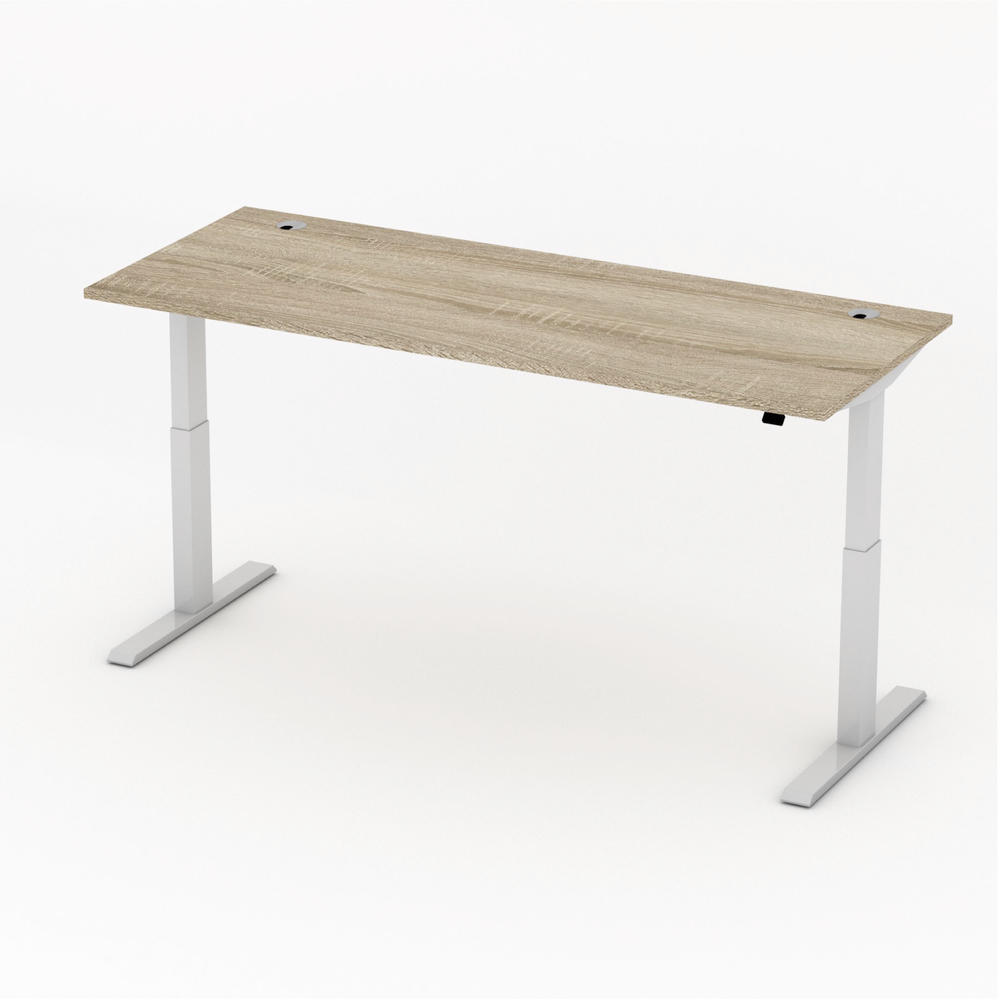 Höhenverstellbarer Schreibtisch Basic EVO | Wildeiche | 2000 | Alusilber | 715-1205