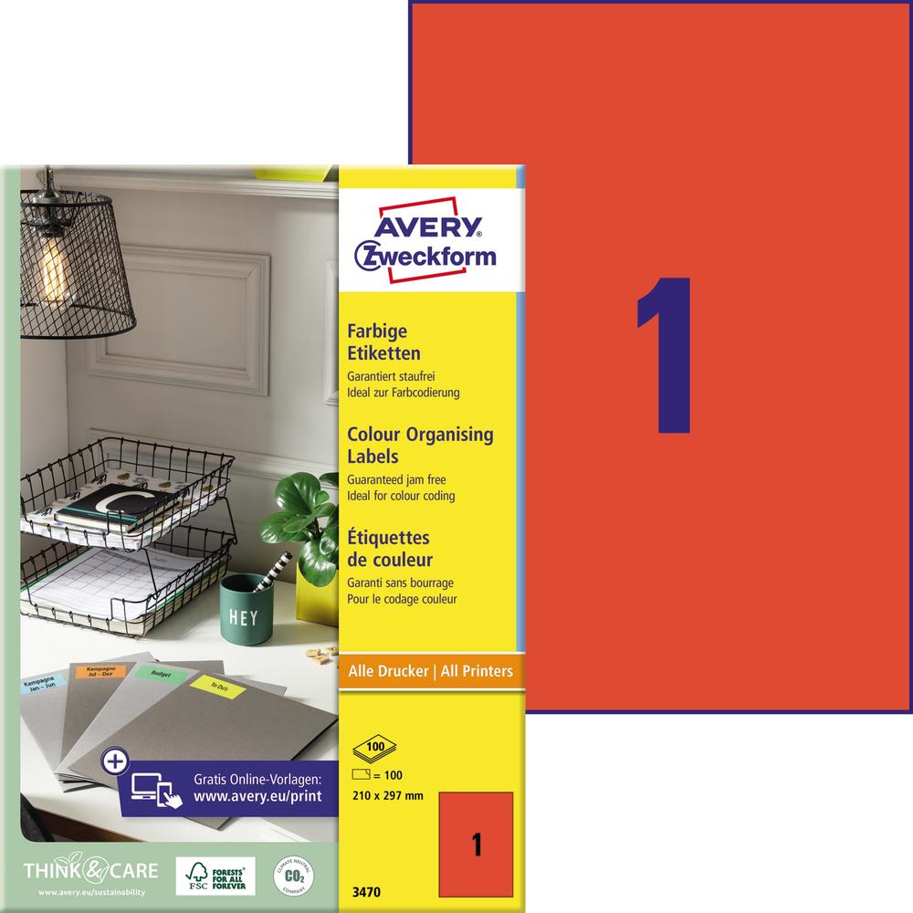 Avery Zweckform Universaletikett 3470 210x297mm