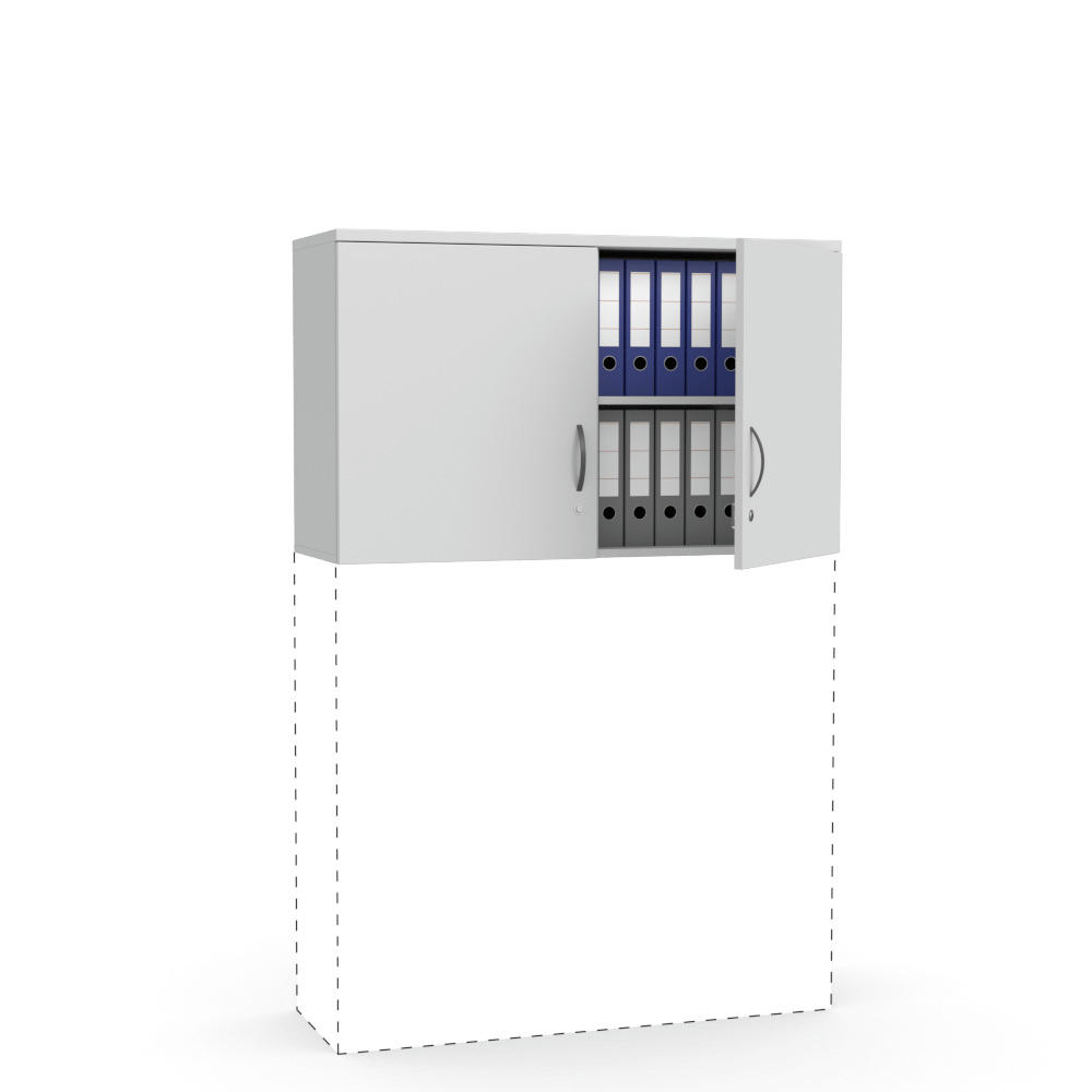 Flügeltüren-Aufsatzschrank MULTI MODUL | Lichtgrau | 1200