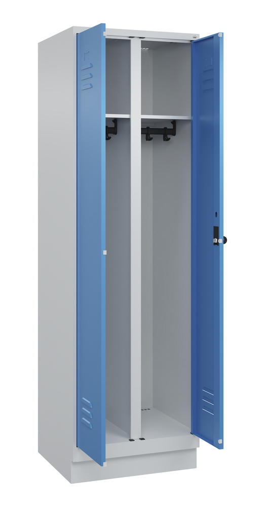 Arbeitsstättenspind CLASSIC PLUS, mit Sockel | Lichtblau RAL 5012 | mit Sockel | Lichtgrau RAL 7035 | 300 | 2