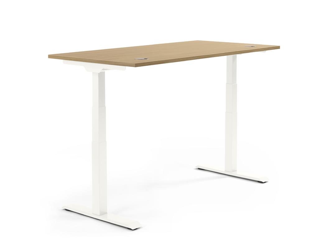 Höhenverstellbarer Schreibtisch FLEX MODUL | Eiche hell | 1600 | Weiß
