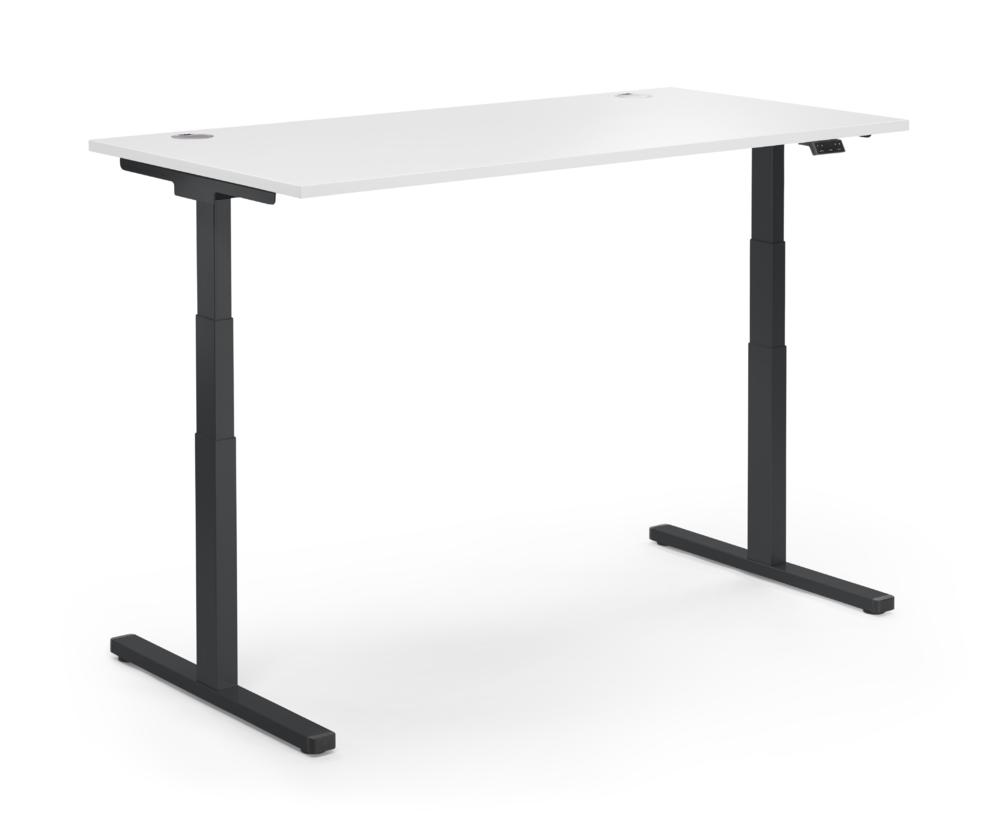 Höhenverstellbarer Schreibtisch MULTI MODUL-PRO | Weiß | 2000 | Schwarz