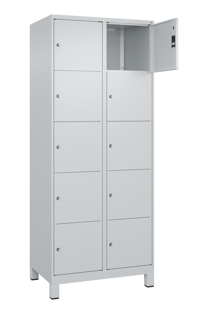 Schließfachschrank CLASSIC PLUS, mit Füßen | Lichtgrau RAL 7035 | mit Füßen | Lichtgrau RAL 7035 | 400 | 2 | 10