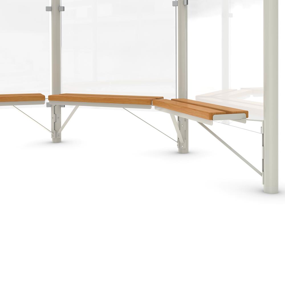 Sitzbank Paris für Sechseckpavillion | Grauweiß RAL 9002