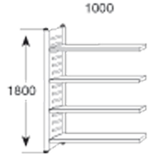 Stahl-Schraubregal STE 1500 | 1800 | Regalfeld | 1000 | 500