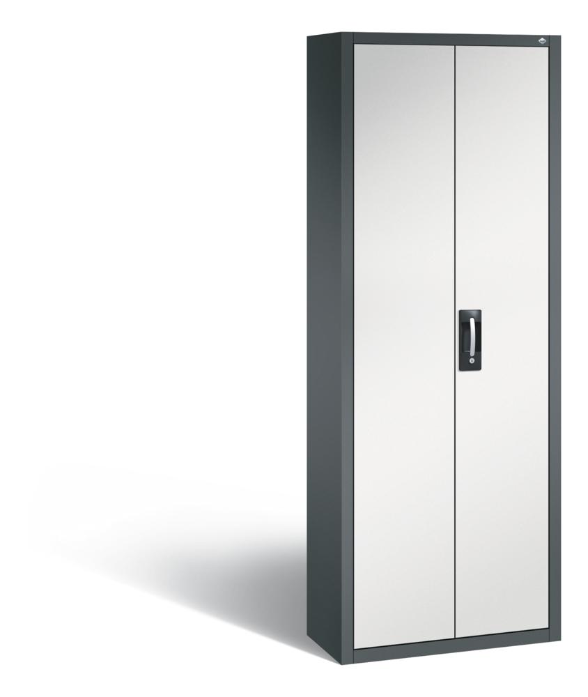 Magazinschränke Ergo-Lock | Lichtgrau RAL 7035 | 700 | 300 | 24 x Größe 3 rot, 24 x Größe 3 blau