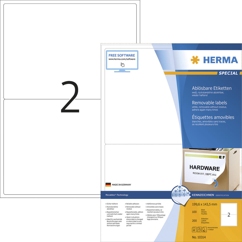 HERMA Haftetikett Movables 10314 199,6x143,5 mm