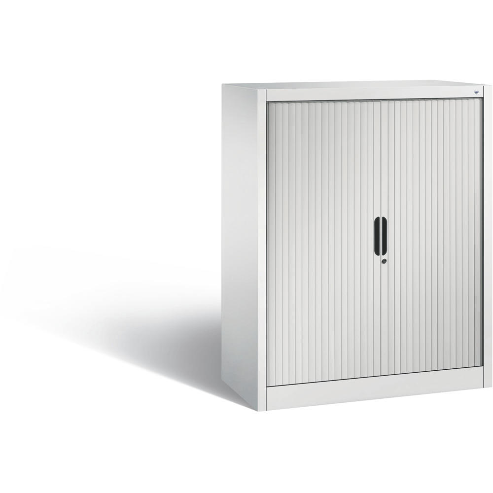 Stahl-Rollladenschrank | Lichtgrau RAL 7035 | 1000 | Rollladenanschlag Mitte | 1230 mm (3 OH)