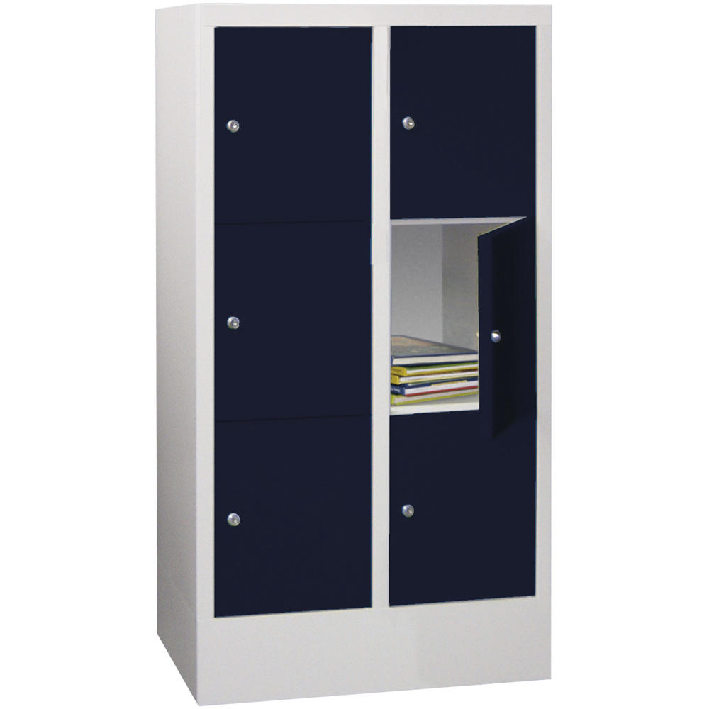 Schließfachschrank CLASSIC mit glatten Türen | Anthrazitgrau RAL 7016 | 300 | 2 | 6