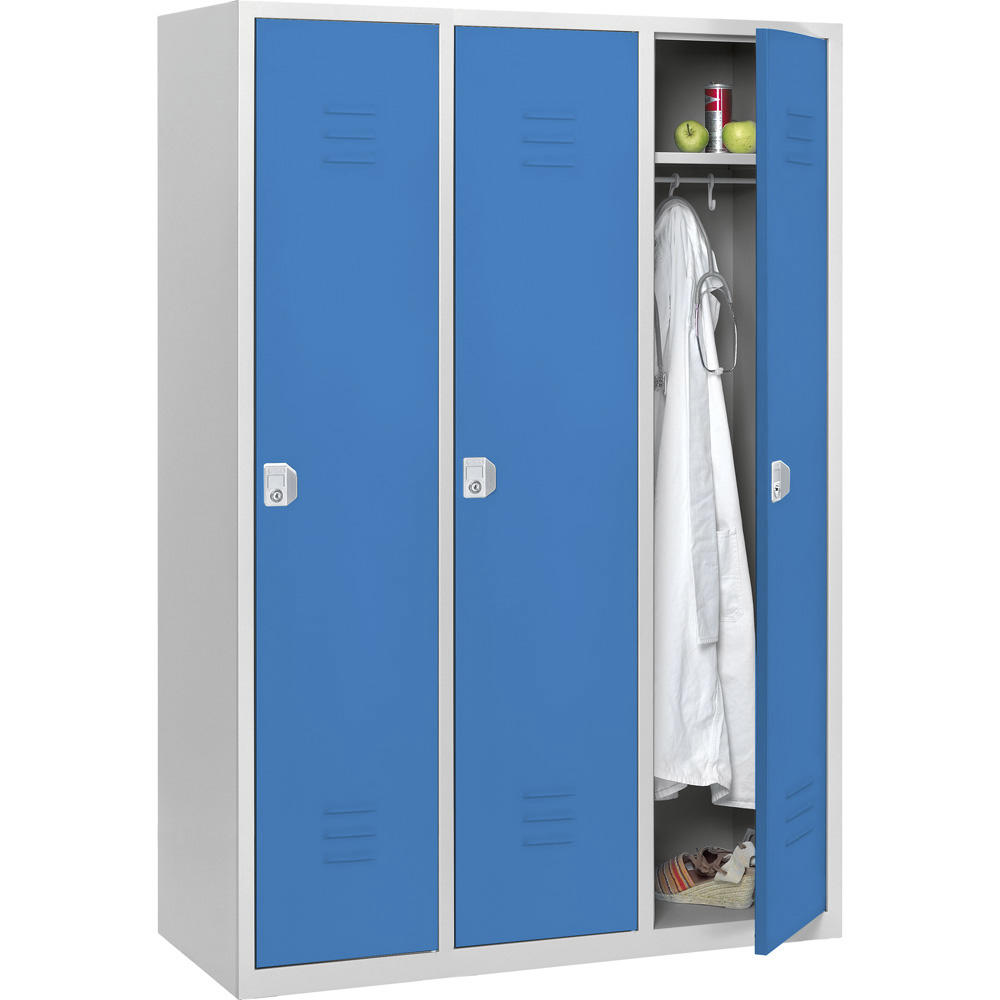 Garderoben-Stahlspind SYSTEM SP2 bodenstehend | Himmelblau RAL 5015 | Bodenstehend | 400 | Zylinderschloss