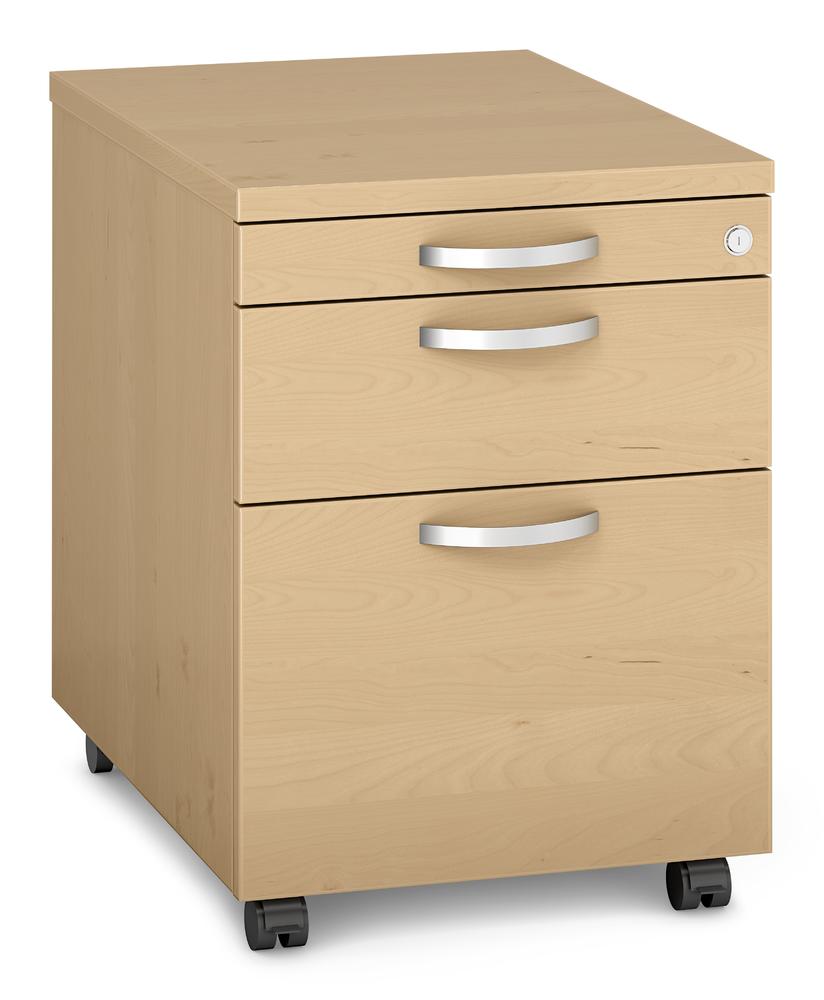 Rollcontainer PROFI MODUL | Buchedekor | 600 | 1 + 1 Schübe + 1 Hängeregistratur