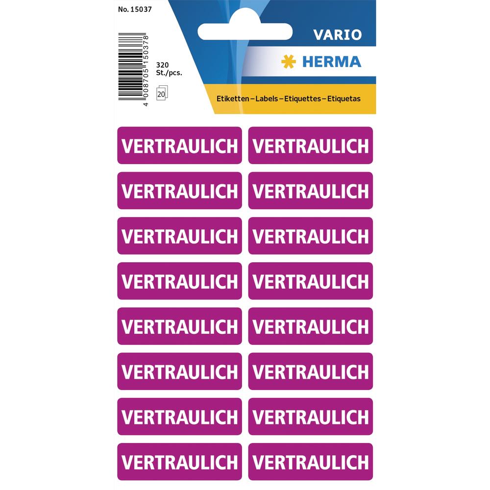 HERMA Hinweisetikett 15037 12,5x40mm Vertraulich