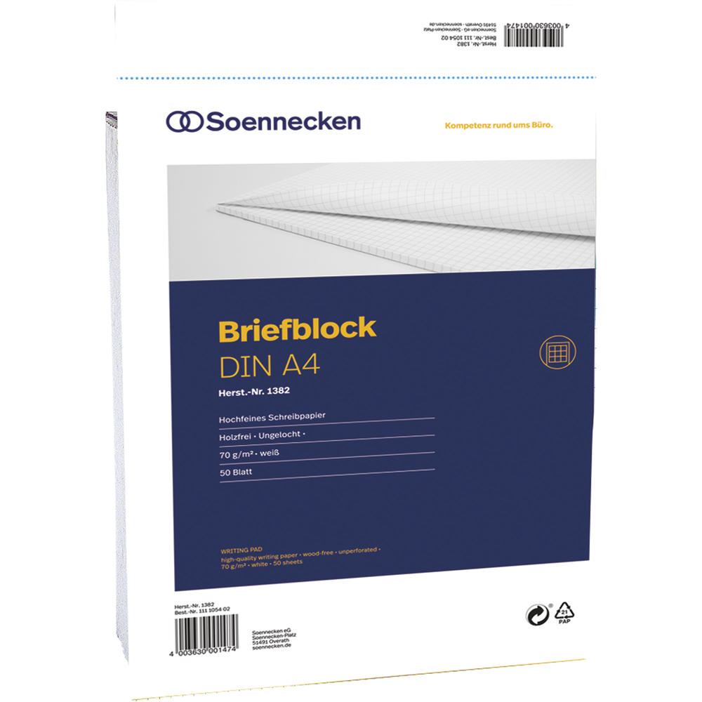 Soennecken Briefblock 1383 DIN A4 70g holzfrei