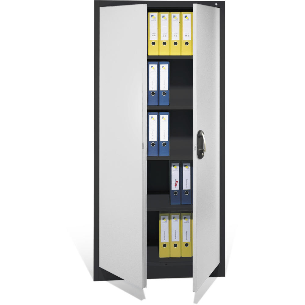 Flügeltüren-Stahlschrank ERGO LOCK 4 | Lichtgrau RAL 7035 | 800 | 400