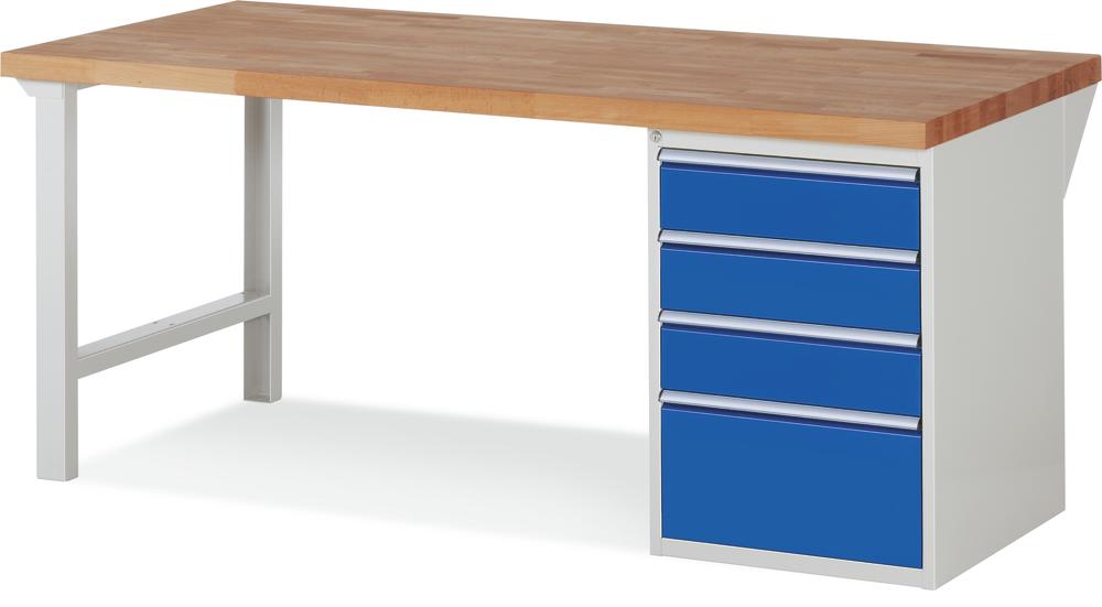 XXL-Werkbänke - 4 Schubladen 3x150, 1x270 mm | 2500 | 900