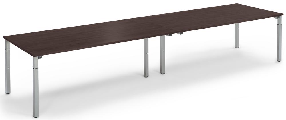 Konferenztisch System MODUL | Nussdekor dunkel | 4000 | 1000 | Alusilber RAL 9006
