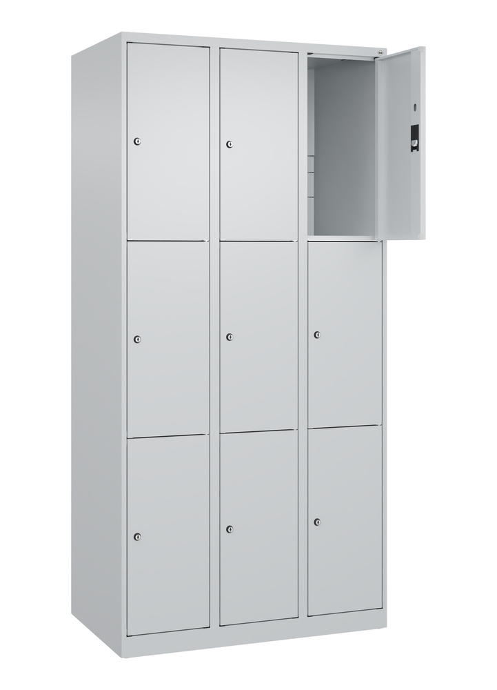 Schließfachschrank CLASSIC PLUS, bodenstehend | Lichtgrau RAL 7035 | Bodenstehend | Lichtgrau RAL 7035 | 300 | 3 | 9