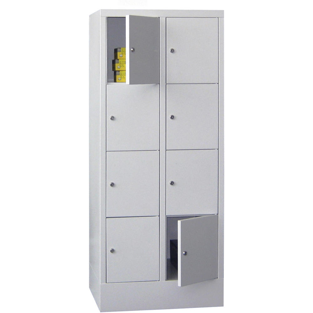 Schließfachschrank CLASSIC mit glatten Türen | Lichtgrau RAL 7035 | 300 | 2 | 8