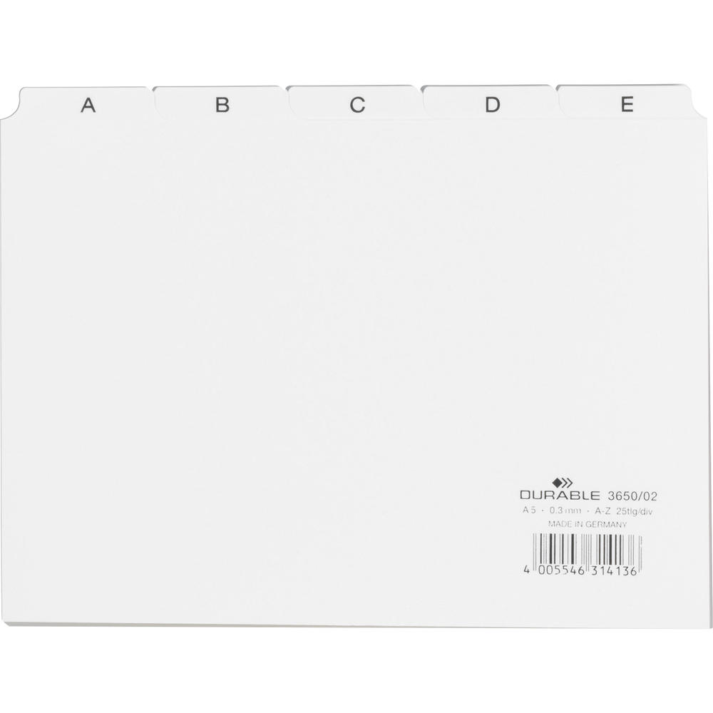 DURABLE Leitregister 365002 DIN A5 quer A-Z