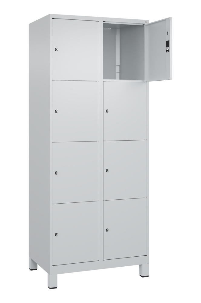 Schließfachschrank CLASSIC PLUS, mit Füßen | Lichtgrau RAL 7035 | mit Füßen | Lichtgrau RAL 7035 | 400 | 2 | 8
