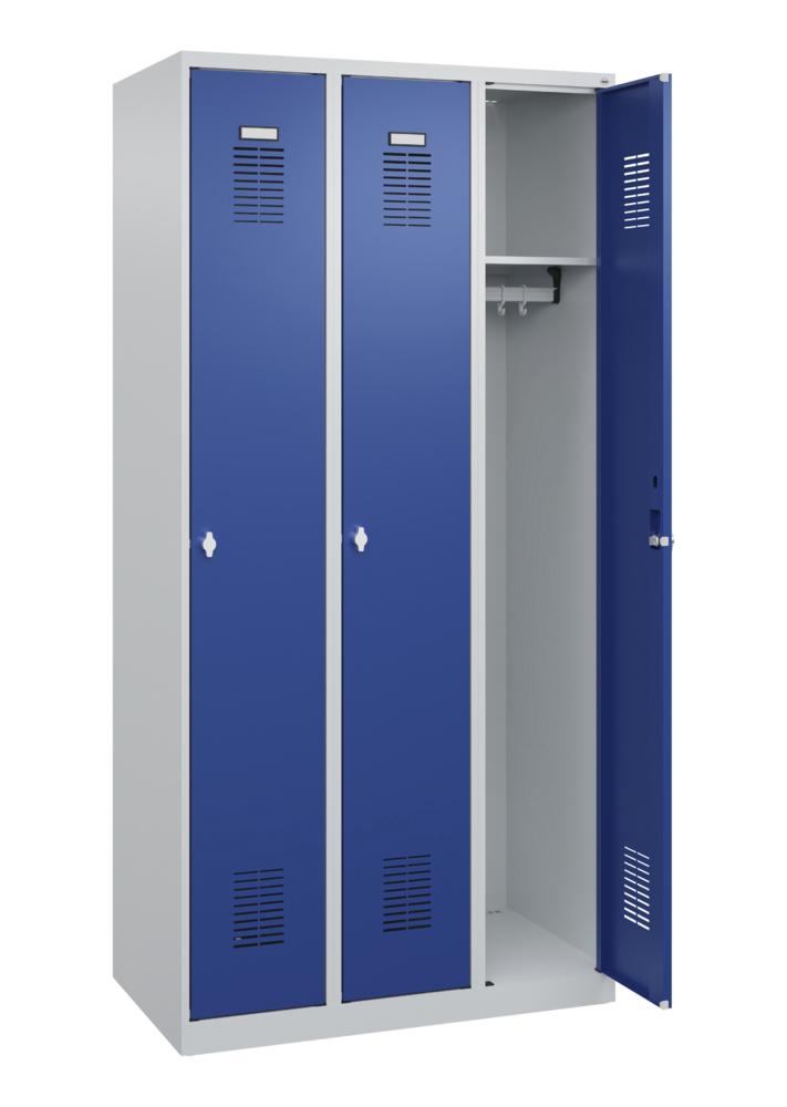 Garderobenspind Basic Plus | Enzianblau RAL 5010 | 3 | Drehriegelverschluss
