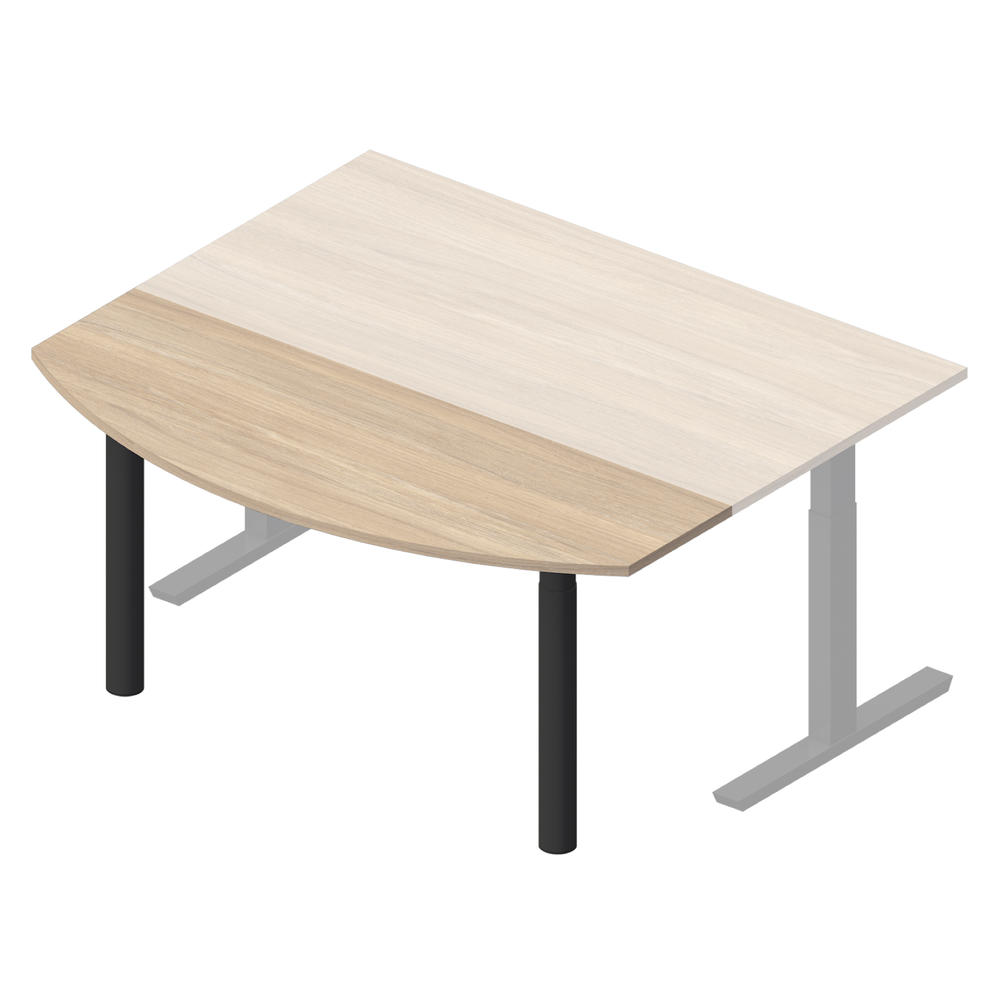 Anbauplatte gerundet PROFI MODUL | Eiche hell | Tiefschwarz RAL 9005